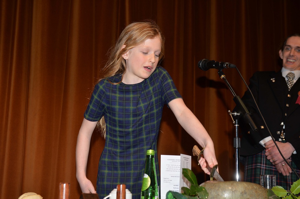 Poppy Lunn addressing the Haggis